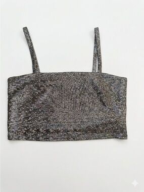 NWOT Women’s Fore Disco Crop Top Shiny Club Rave Size Small